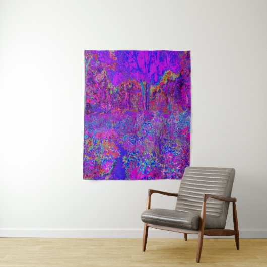 Psychedelische Impressionistische Paarse Landschap Wandkleed (In situ)