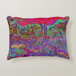 Psychedelische Impressionistische Tuin Landschap Accent Kussen