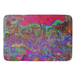 Psychedelische Impressionistische Tuin Landschap Badmat