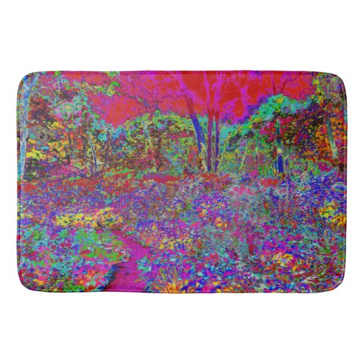 Psychedelische Impressionistische Tuin Landschap Badmat (Voorkant)