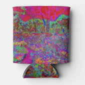 Psychedelische Impressionistische Tuin Landschap Blikjeskoeler (Voorkant)