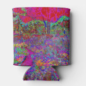 Psychedelische Impressionistische Tuin Landschap Blikjeskoeler (Achterkant)