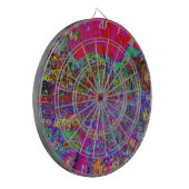 Psychedelische Impressionistische Tuin Landschap Dartbord (Voorkant Links)