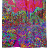 Psychedelische Impressionistische Tuin Landschap Douchegordijn (Voorkant)