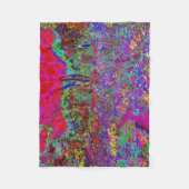 Psychedelische Impressionistische Tuin Landschap Fleece Deken (Voorkant)