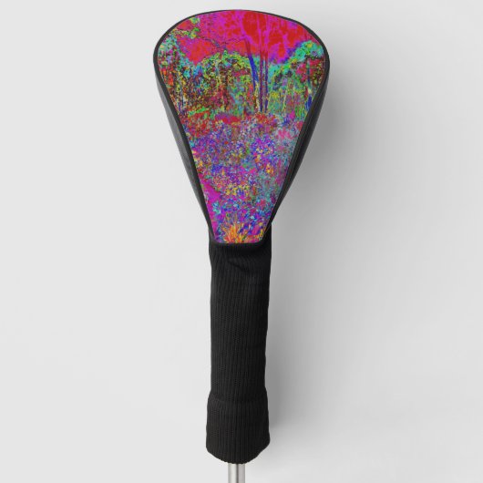 Psychedelische Impressionistische Tuin Landschap Golfheadcover (Voorkant)