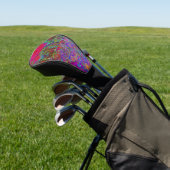 Psychedelische Impressionistische Tuin Landschap Golfheadcover (Insitu)