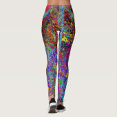 Psychedelische Impressionistische Tuin Landschap Leggings (Achterkant)