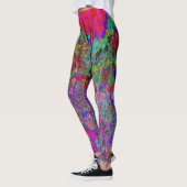 Psychedelische Impressionistische Tuin Landschap Leggings (Links)