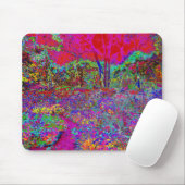 Psychedelische Impressionistische Tuin Landschap Muismat (Met muis)