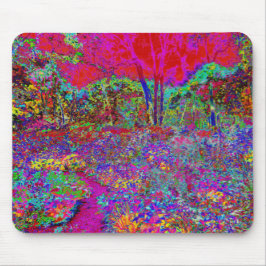 Psychedelische Impressionistische Tuin Landschap Muismat