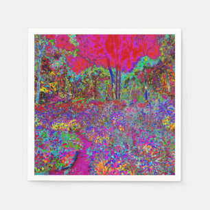 Psychedelische Impressionistische Tuin Landschap Servet