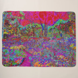 Psychedelische Impressionistische Tuin Landschap Sherpa Deken