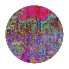 Psychedelische Impressionistische Tuin Landschap Snijplank