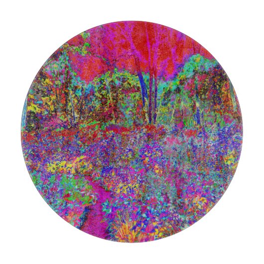 Psychedelische Impressionistische Tuin Landschap Snijplank (Voorkant)