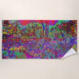 Psychedelische Impressionistische Tuin Landschap Strandlaken