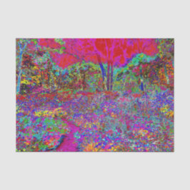 Psychedelische Impressionistische Tuin Landschap Tissuepapier