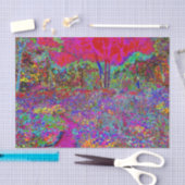 Psychedelische Impressionistische Tuin Landschap Tissuepapier (Craft)