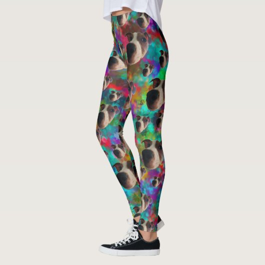 Psychedelische Jack Russell Dames Broek Leggings (Links)