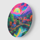 Psychedelische Japanse Landschapskunst Grote Klok (Hoek)