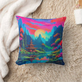Psychedelische Japanse Landschapskunst Kussen (Deken)