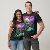 Psychedelische Japanse Landschapskunst T-shirt (Unisex)