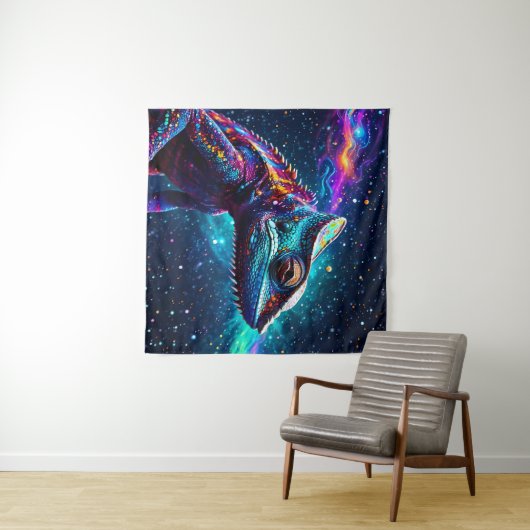 Psychedelische Kameleon Schildersterrenstelsels Wandkleed (In Situ (horizontaal))