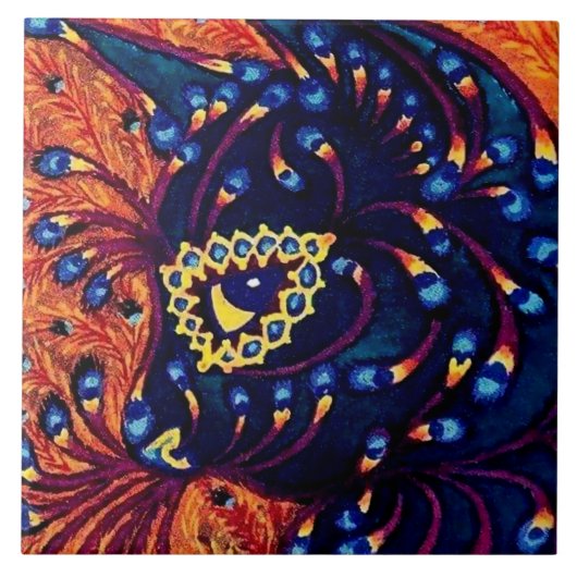 “Psychedelische Kat” door Louis Wain Tegeltje (Voorkant)
