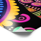 Psychedelische kat foto afdruk (Hoek)