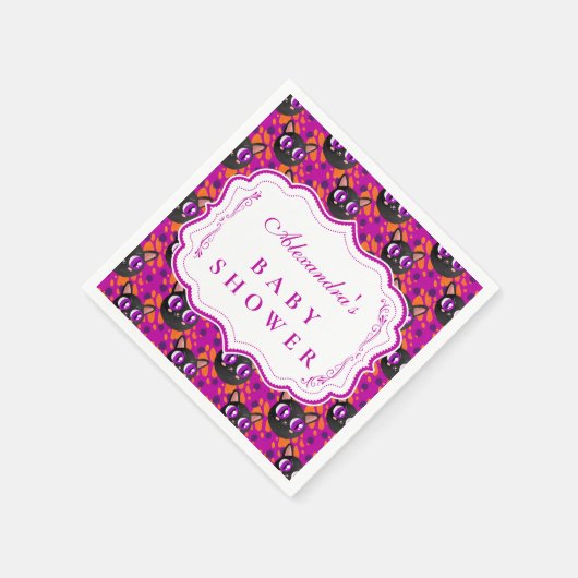 Psychedelische kat Halloween Baby shower Servet (Hoek)