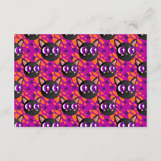 Psychedelische kat Halloween Diapper Raffle Informatiekaartje (Achterkant)