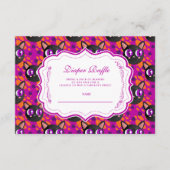 Psychedelische kat Halloween luierraffle Informatiekaartje (Voorkant)