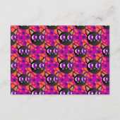 Psychedelische kat Halloween luierraffle Informatiekaartje (Achterkant)