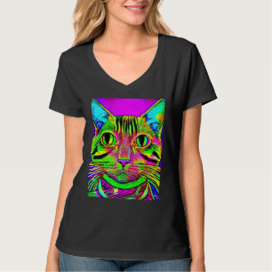 Psychedelische Kat Kittensliefhebber In Kat Kunsts T-shirt