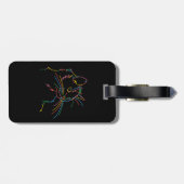 Psychedelische kat op bagagelabel. Editable-naam Bagagelabel (Achterkant horizontaal)