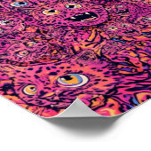 Psychedelische Kat Overload Neon Kat Poster (Hoek)