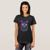 Psychedelische Kat T-shirt (Voorkant volledig)