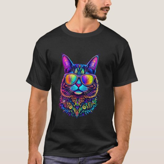 Psychedelische Kat T-shirt (Voorkant)