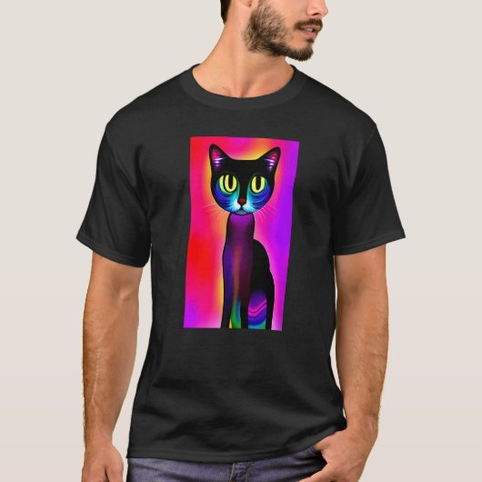 psychedelische Kat T-shirt (Voorkant)