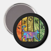 Psychedelische kat - Trippy Feline Art Magneet (Voorkant / Achterkant)