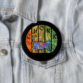 Psychedelische kat - Trippy Feline Art Ronde Button 4,0 Cm (In situ)