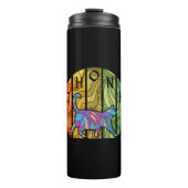 Psychedelische kat - Trippy Feline Art Thermosbeker (Voorkant)