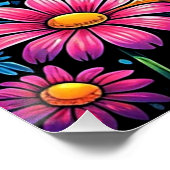 Psychedelische kat tussen bloemen perfect poster (Hoek)