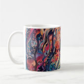 Psychedelische katten abstracte bloemen. Grappig g Koffiemok (Links)