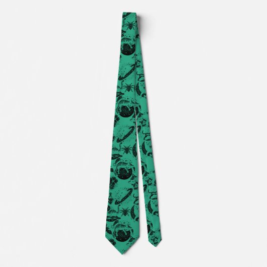 Psychedelische katten en etc. PSYCAT01A. Groene ac Stropdas (Voorkant)