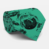 Psychedelische katten en etc. PSYCAT01A. Groene ac Stropdas (Opgerold)