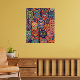 Psychedelische katten. Hippie, Boheems, BoHo Poster