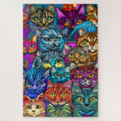 Psychedelische katten legpuzzel (Verticaal)