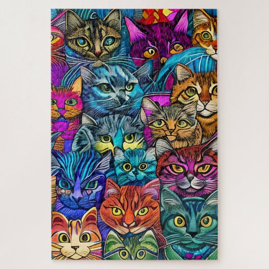 Psychedelische katten legpuzzel (Verticaal)
