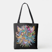 psychedelische kattencanvas tas (Achterkant)